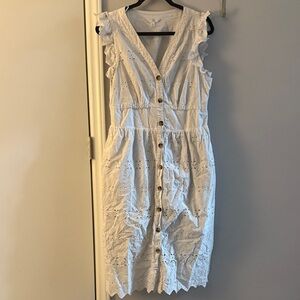 Time and Tru White Eyelet Midi Dress